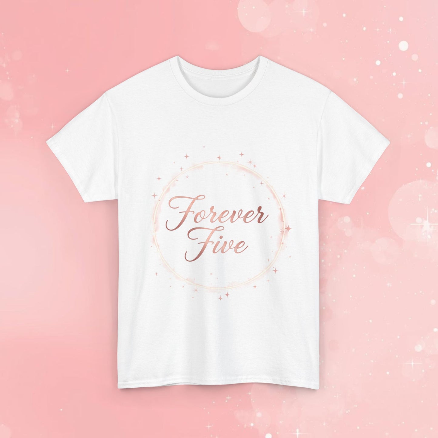 Forever Five Tee — Pink Watercolor Floral Graphic T-Shirt