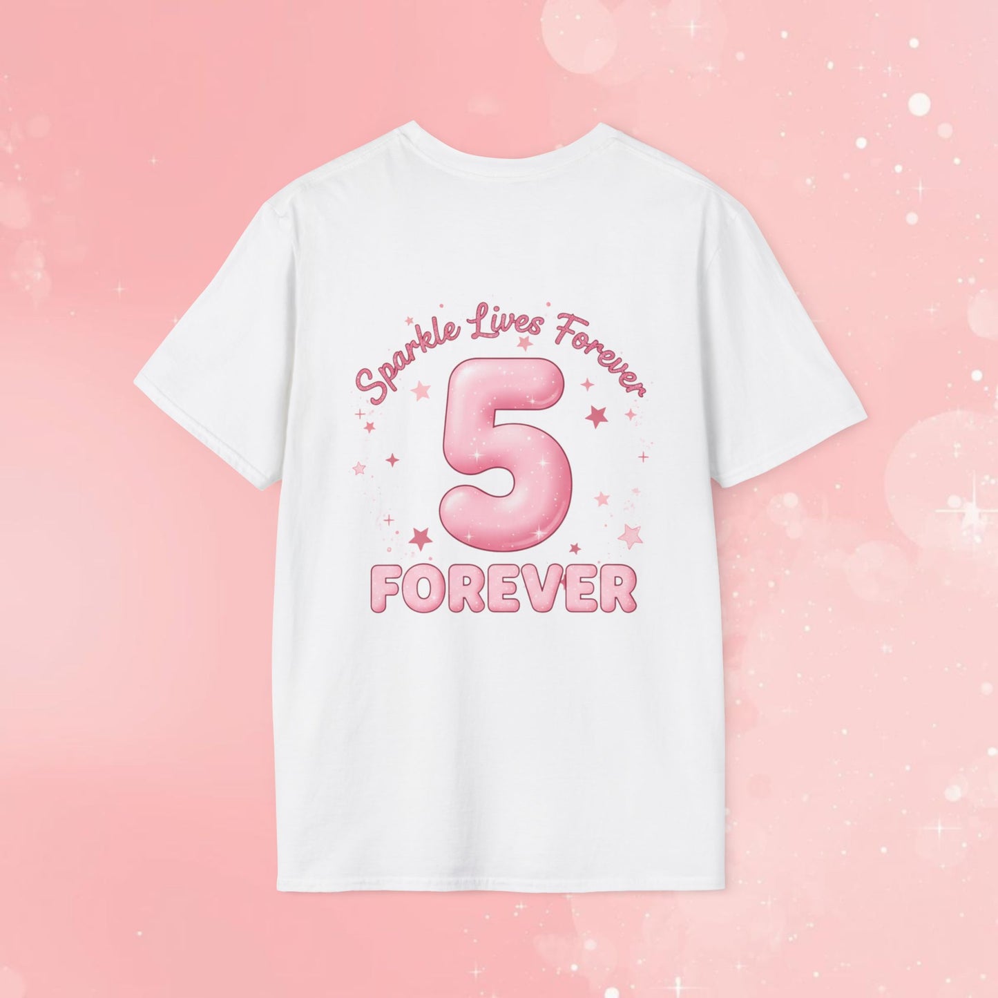 Memorial Tribute T-Shirt — "Someone I Love Lives in Heaven" Pink Angel & "Sparkle Lives Forever 5" Design