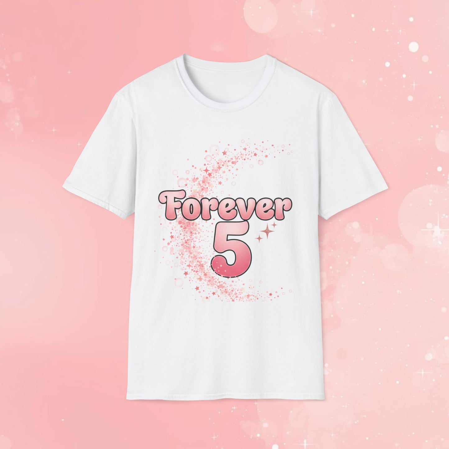 Memorial Tee — "Forever 5" Pink Remembrance T-Shirt (18 in Heaven)