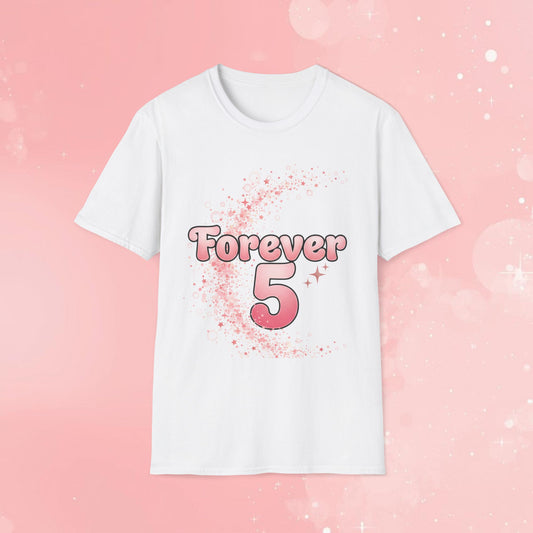 Memorial Tee — "Forever 5" Pink Remembrance T-Shirt (18 in Heaven)
