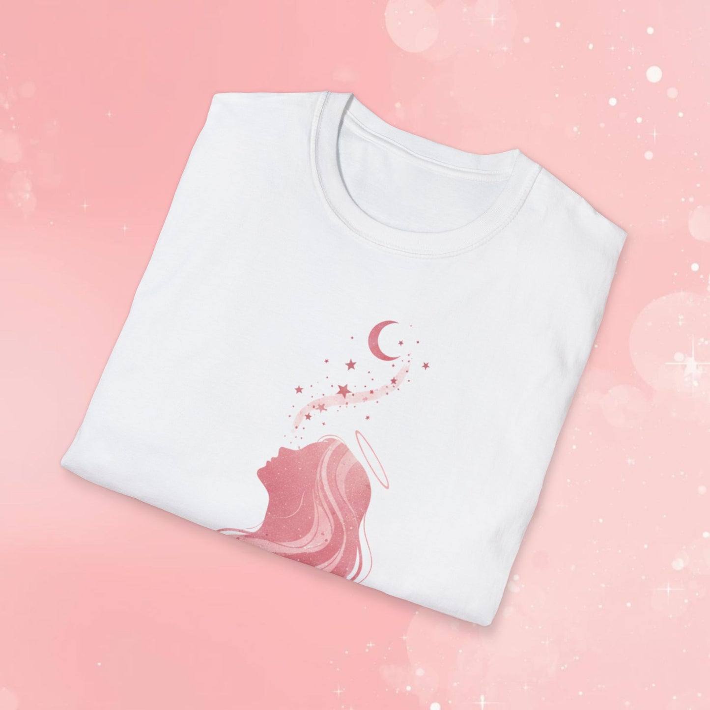 Memorial Tribute T-Shirt — "Someone I Love Lives in Heaven" Pink Angel & "Sparkle Lives Forever 5" Design