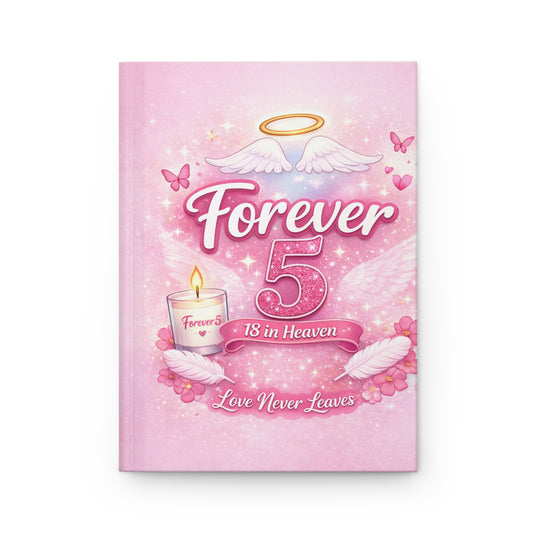 Forever 5 Memorial Hardcover Journal — Pink Keepsake 'Love Never Leaves'