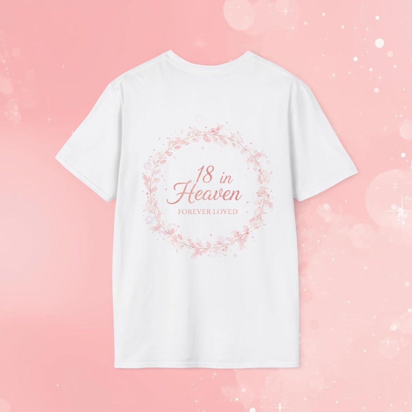 Memorial Tee — "Forever 5" Pink Remembrance T-Shirt (18 in Heaven)