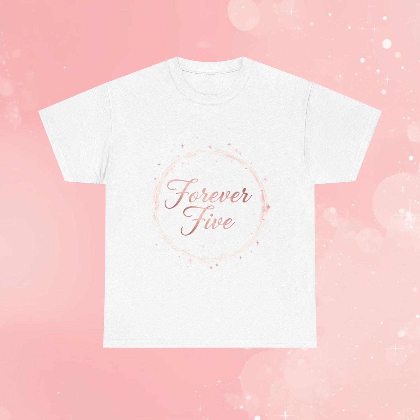 Forever Five Tee — Pink Watercolor Floral Graphic T-Shirt