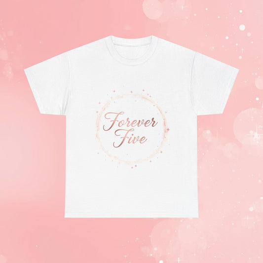 Forever Five Tee — Pink Watercolor Floral Graphic T-Shirt
